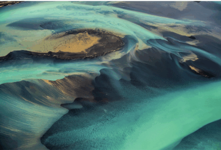 colored glacial rivers of Iceland